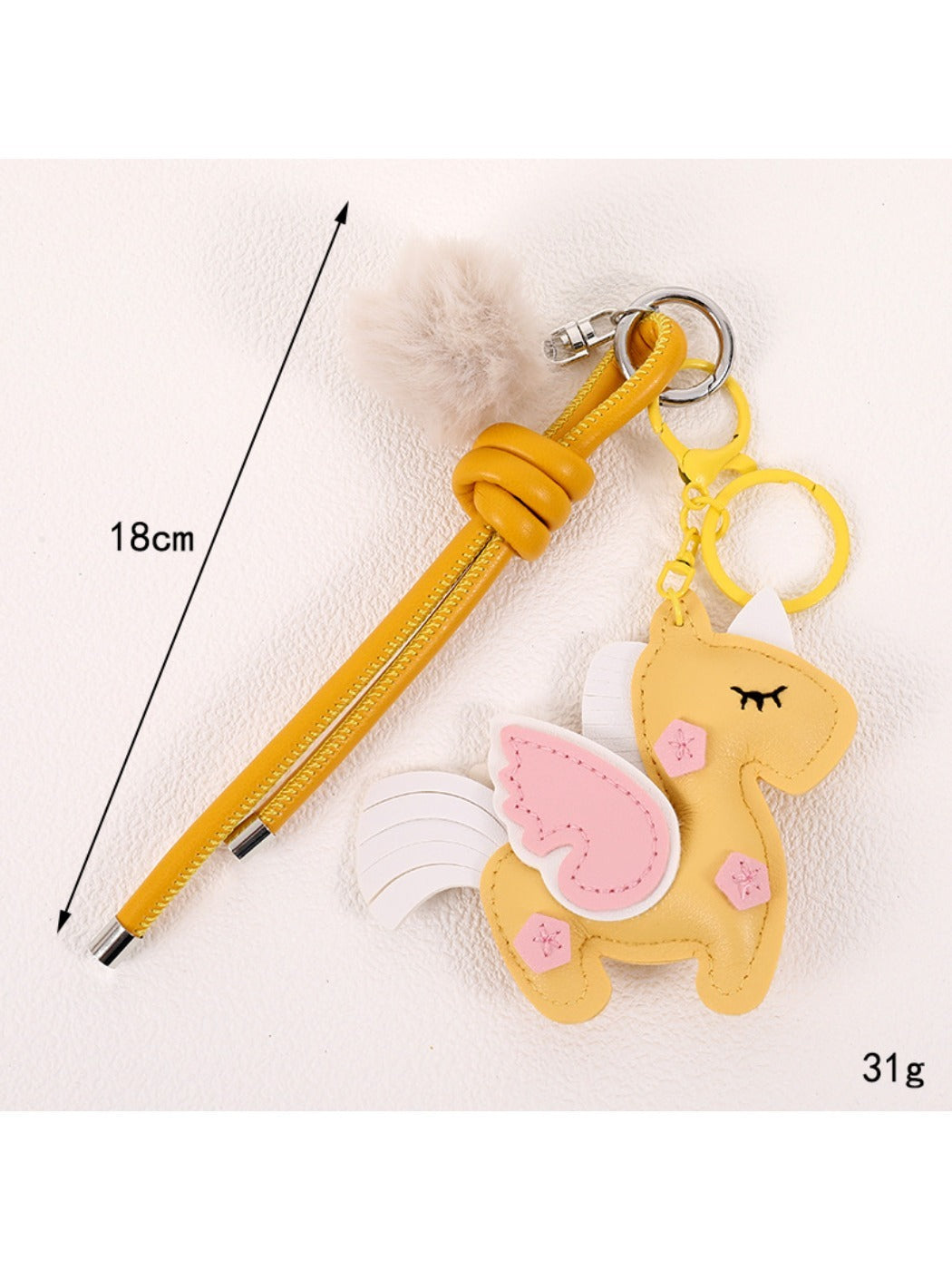 Keypus - Color-Blocked Unicorn-Shaped Charm Keychain