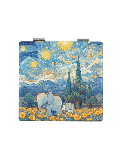 Mirroray - Landscape Painting Theme Printed Folding Mirror