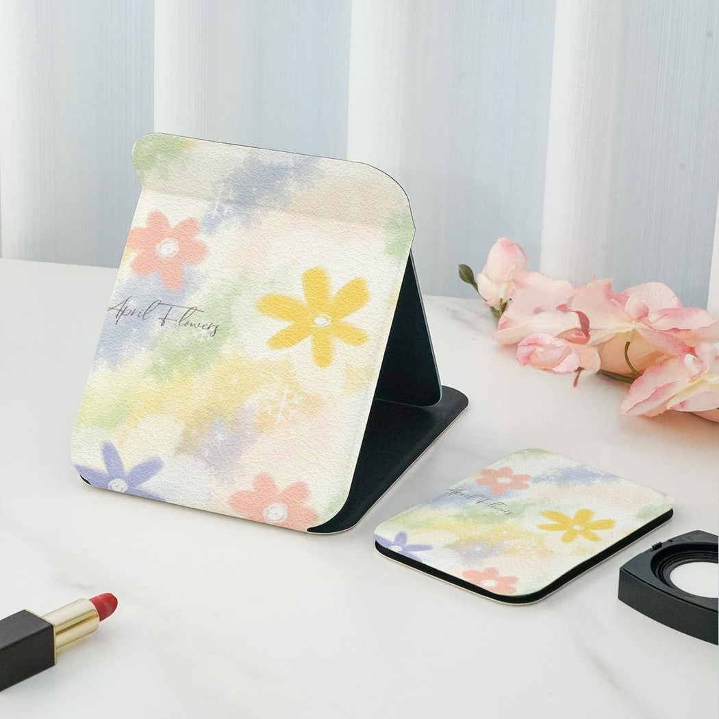 Mirroray - Floral Double-Sided Print Folding Makeup Mirror