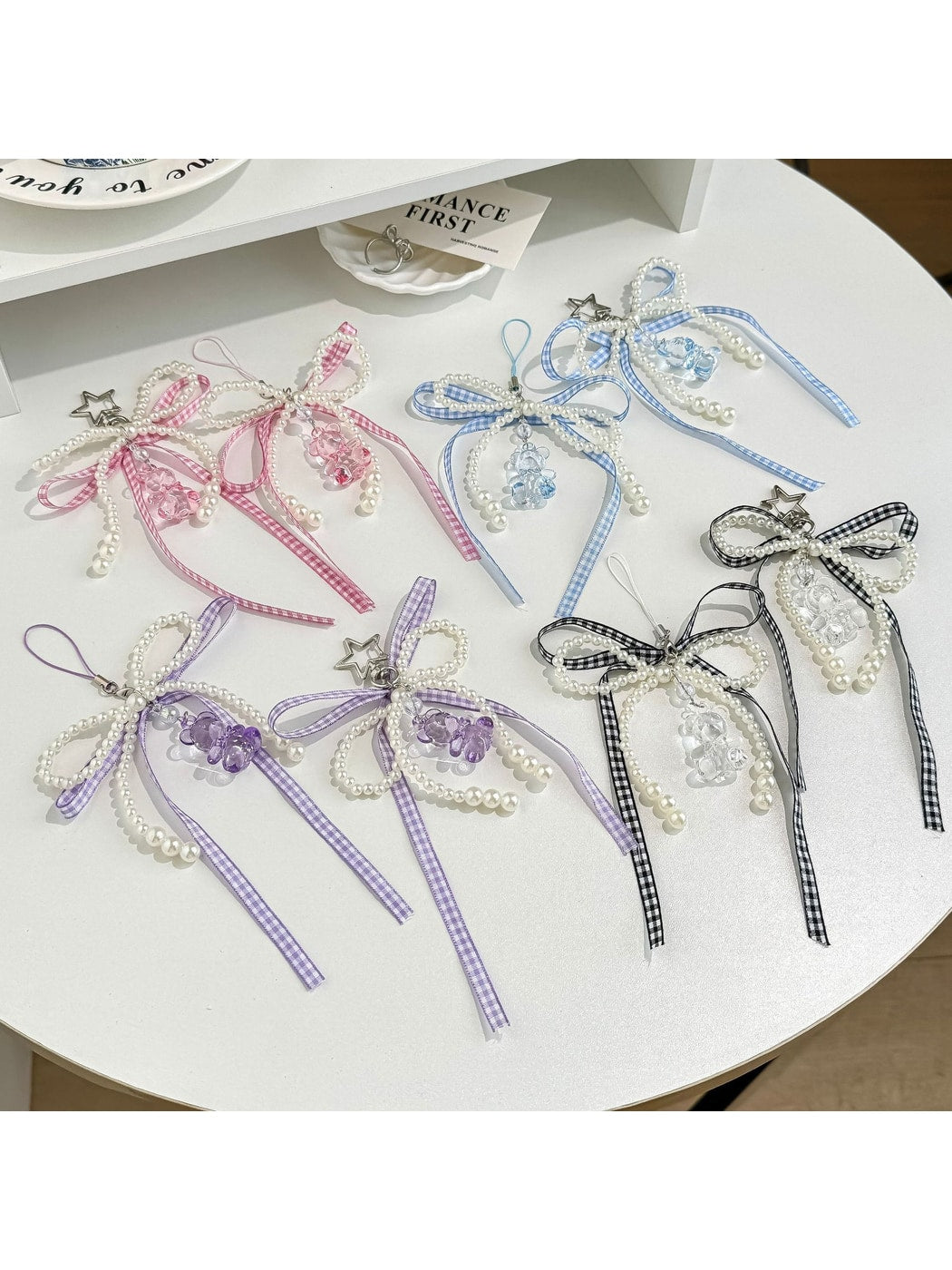 Keypus - Sweet Style Bear Phone Strap Beaded Keychain