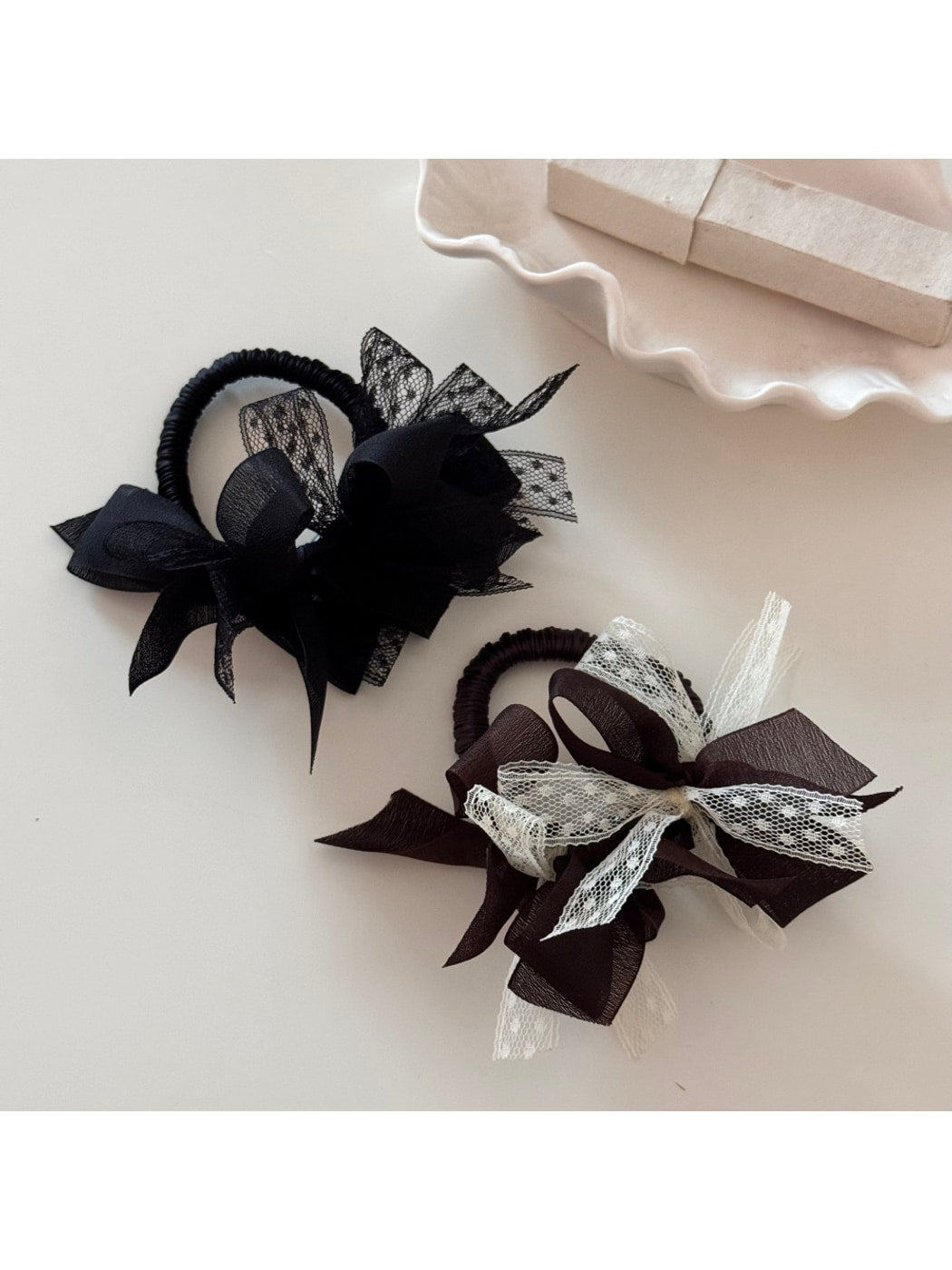 Gifty - Mesh Lace Bow High Stretch Hair Tie