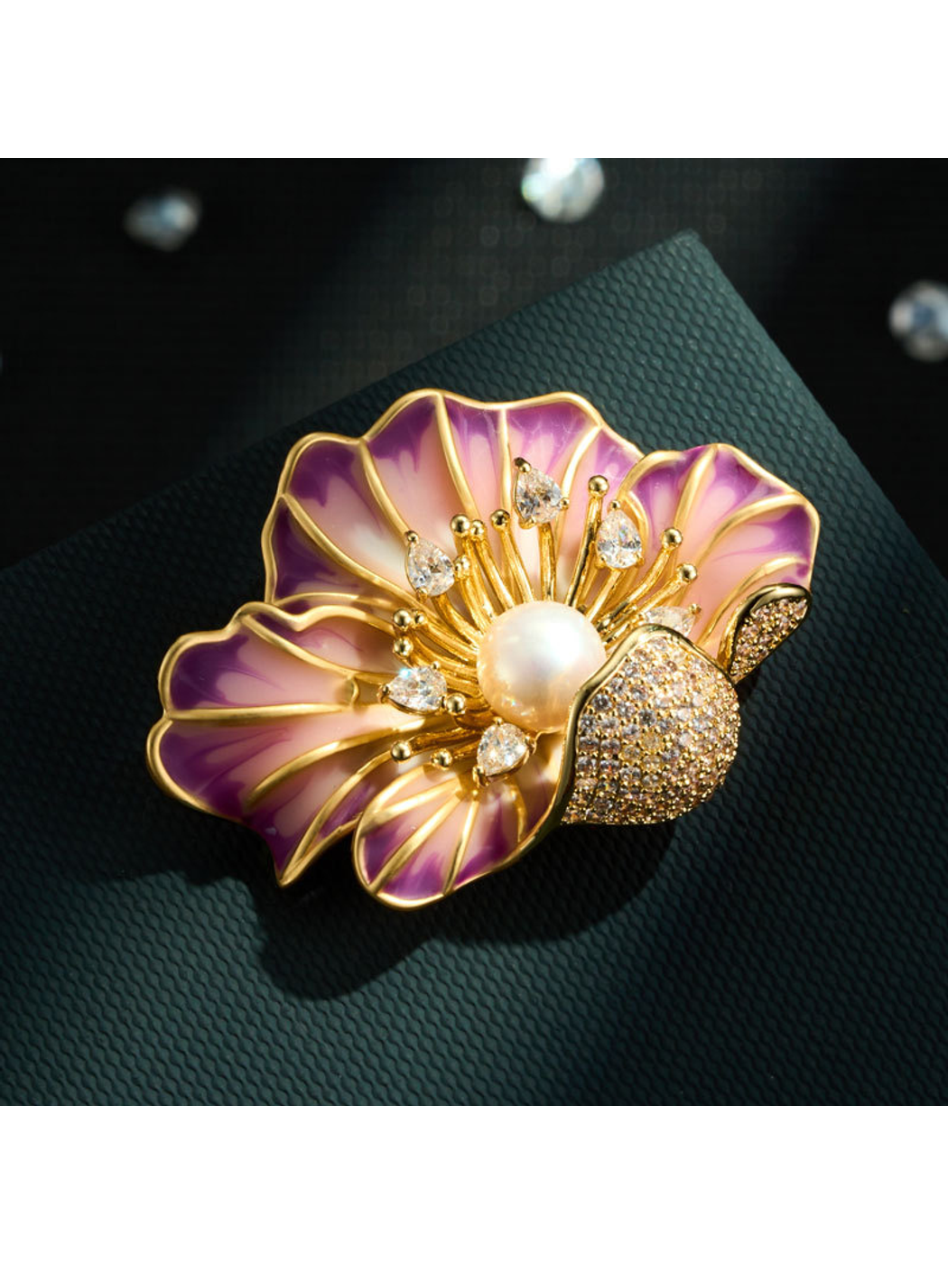 Brovia - Gradient Enamel Flower Elegant Brooch Pin