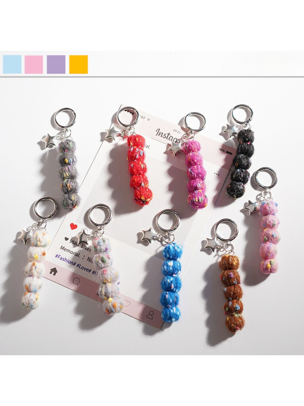 Keypus - Colorful Beaded Charm Keychains
