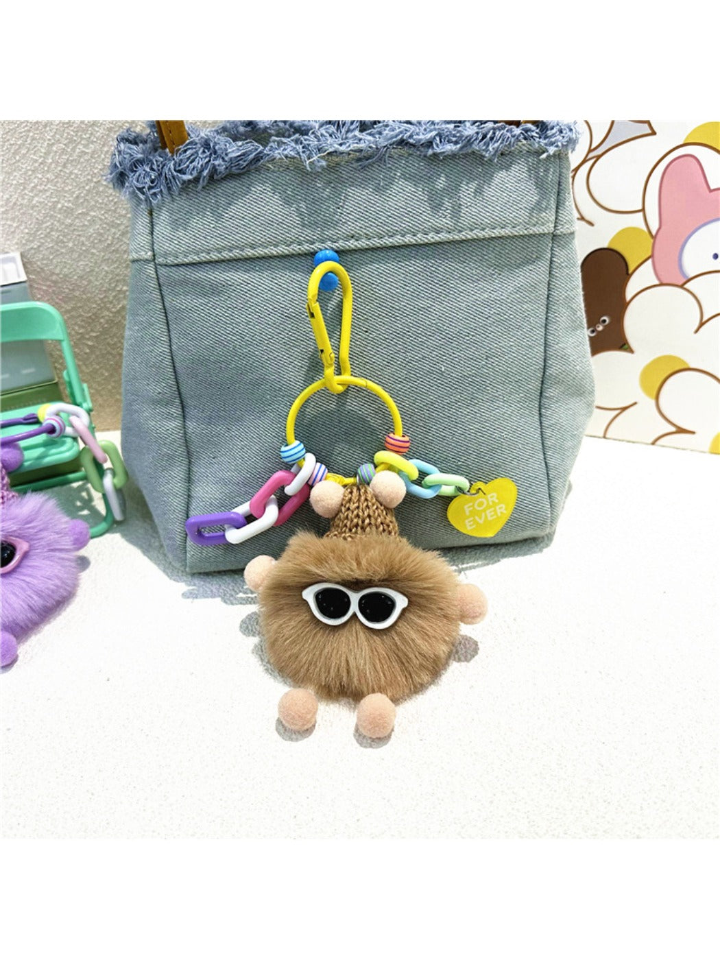 Keypus - Plush Pompom Bag Charm