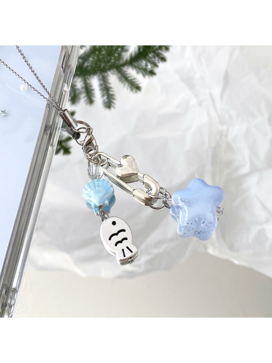 Keypus - Alloy Accent Star Fish Bag Charm Keychain