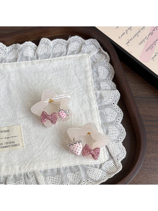 Beau - Bow Strawberry Star Decorative Claw Clip