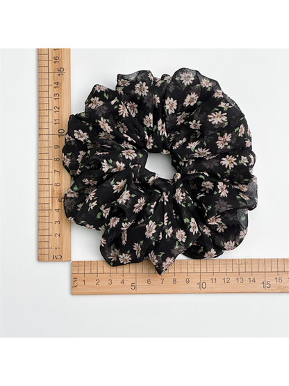 Gifty - High Elastic Floral Gathered Hair Scrunchie