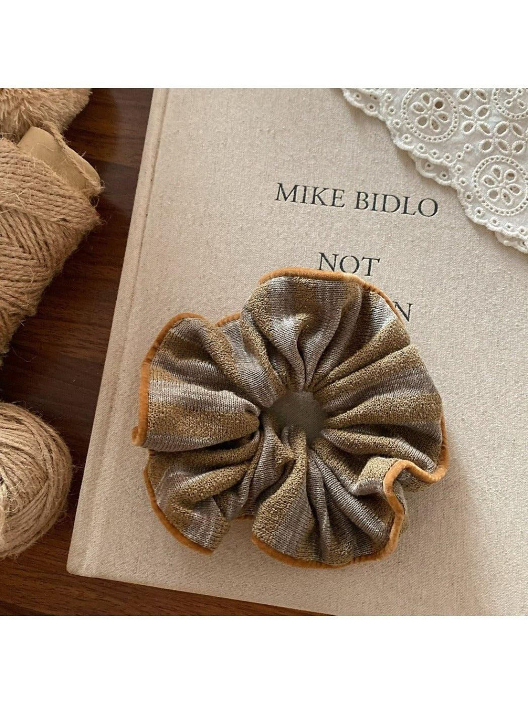 Gifty - Striped Knitted Large Intestine Hair Ties