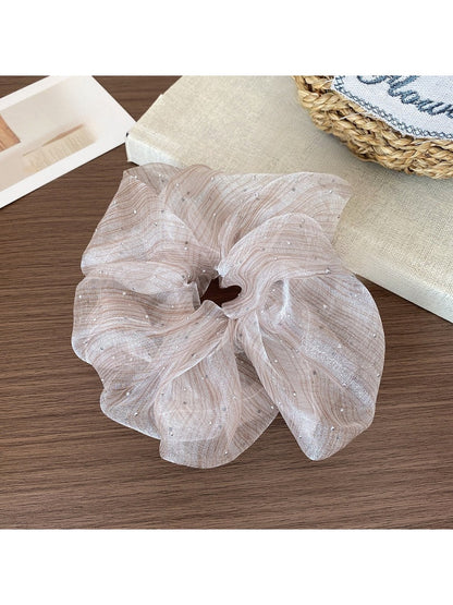 Gifty - Seersucker Starry Polka Dots Scrunchie