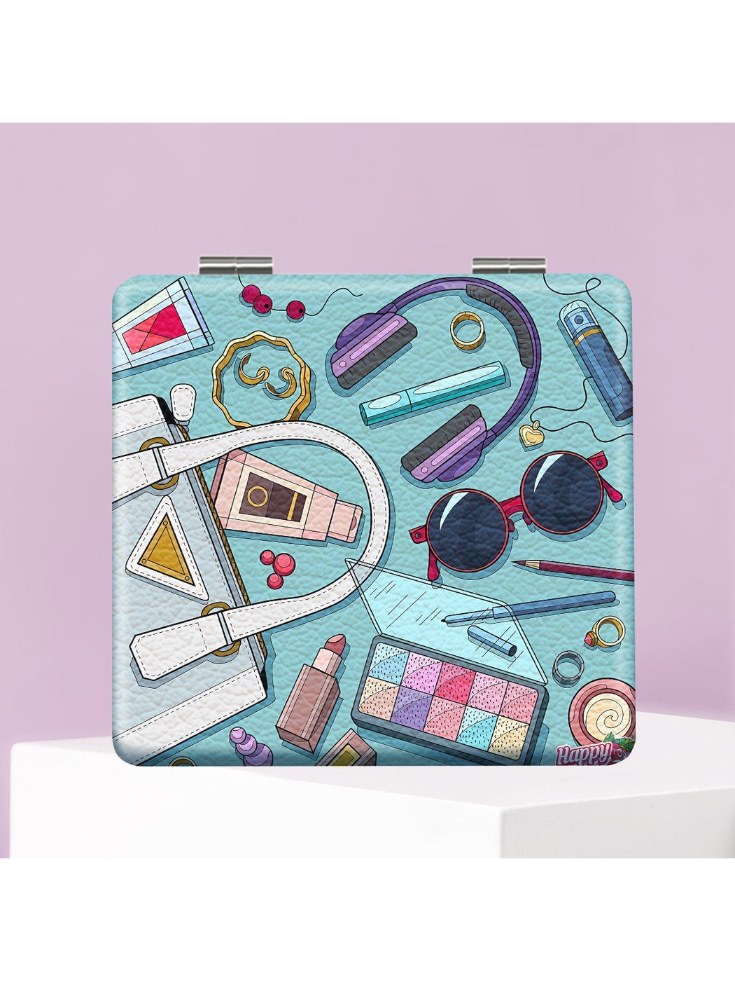 Mirroray - Illustrated Pocket Touch Up Foldable Mirror