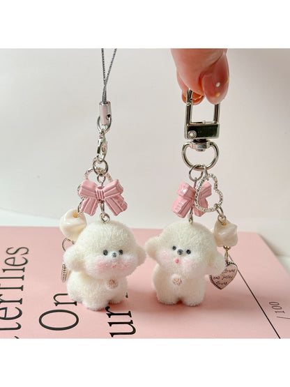 Keypus - Cartoon Dog Pendant Bow Key Ring Keychain