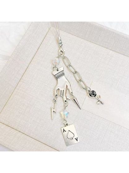 Keypus - Minimalist Hand and Flower Charm Keychain