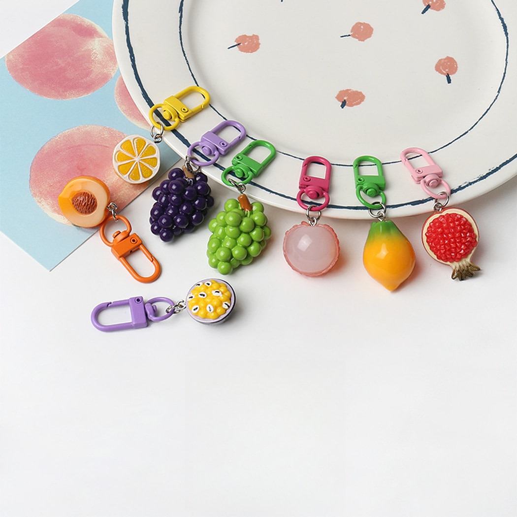 Keypus - Cute Fruit Motif Plastic Metal Keychain