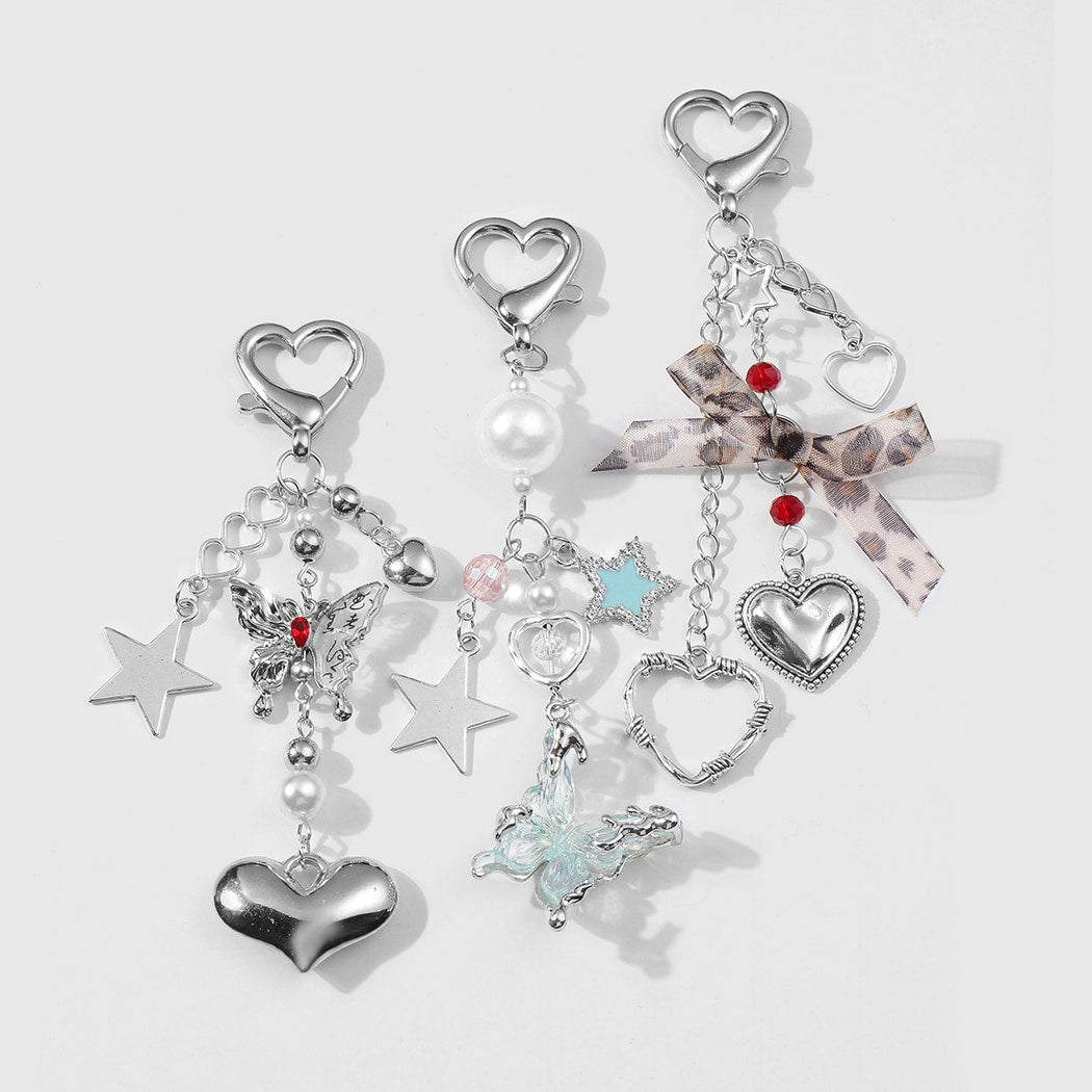 Keypus - Y2K Heart Chain Butterfly Star Keychain