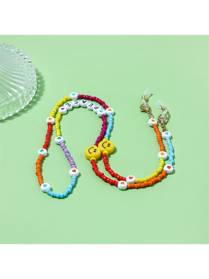 Velra - Colorful Beaded Smiley Face Eyeglass Strap