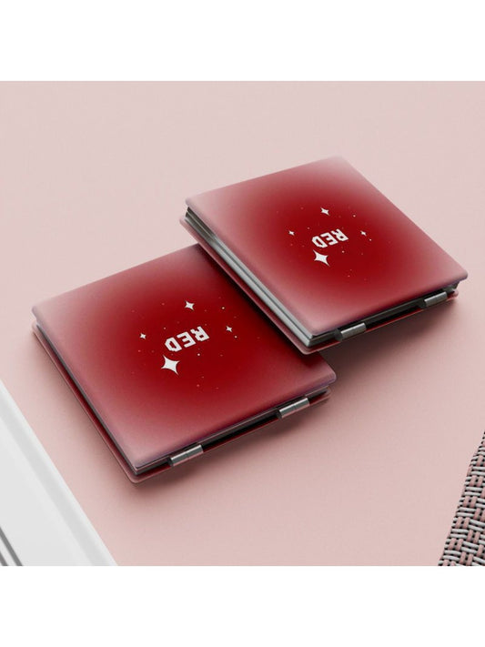Mirroray - Minimalist Red Square Compact Mirror