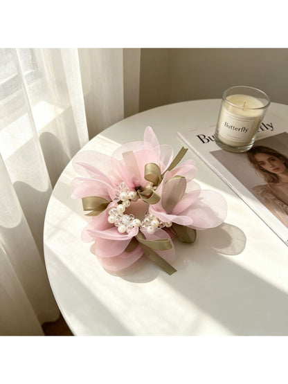 Gifty - Flower Petal Ribbon Fabric Scrunchie
