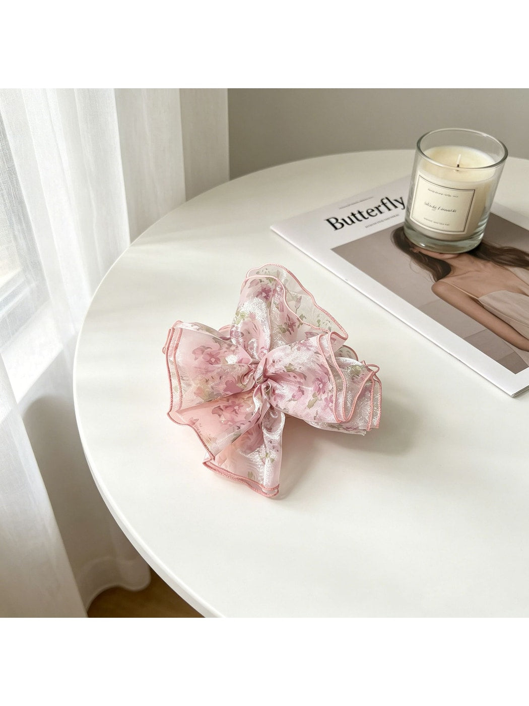 Gifty - Floral Print Multi-Layer Polyester Scrunchie