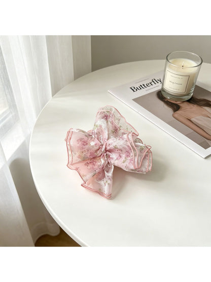 Gifty - Floral Print Multi-Layer Polyester Scrunchie