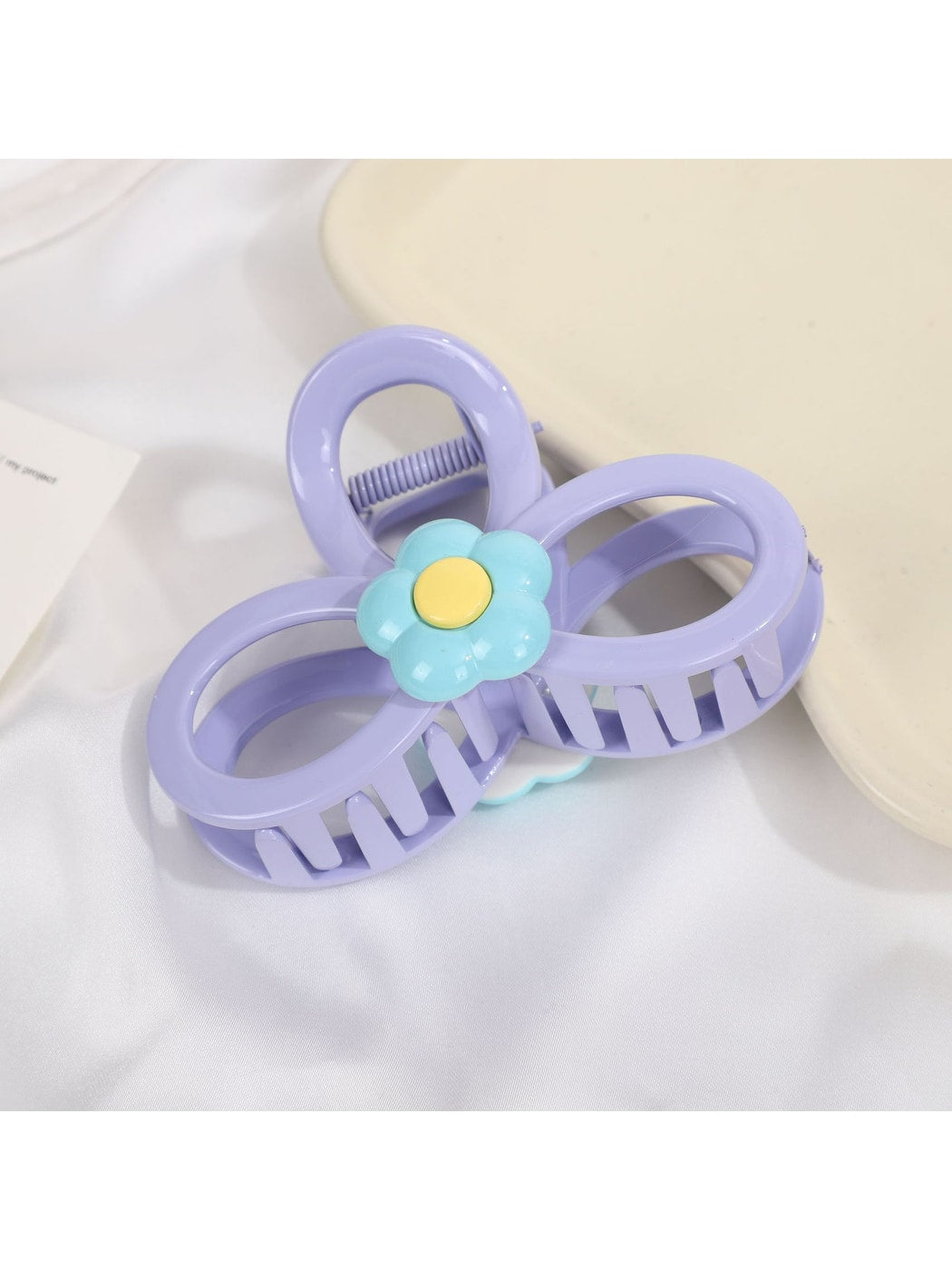 Beau - Retro Floral Bow Shape Hair Section Claw Clip
