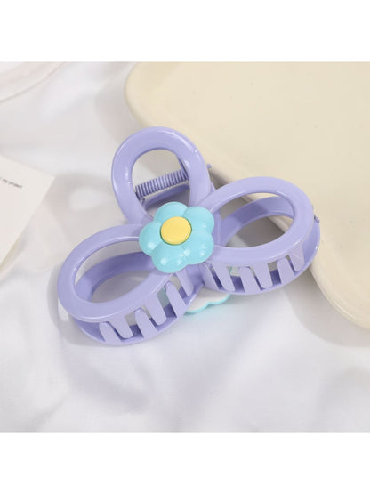 Beau - Retro Floral Bow Shape Hair Section Claw Clip