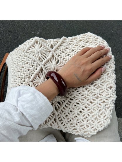 Close-up of Lovra open cuff ring highlighting its smooth matte surface