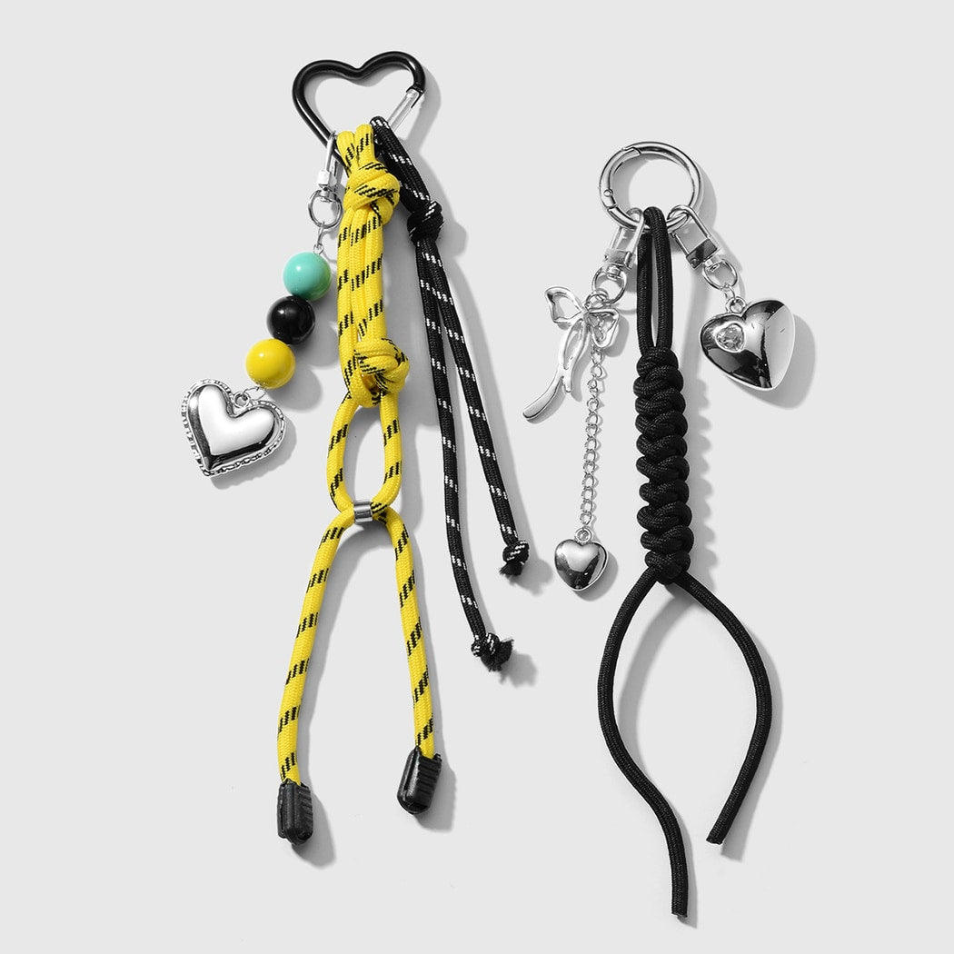Keypus - Decorative Heart Charm and Rope Keychain