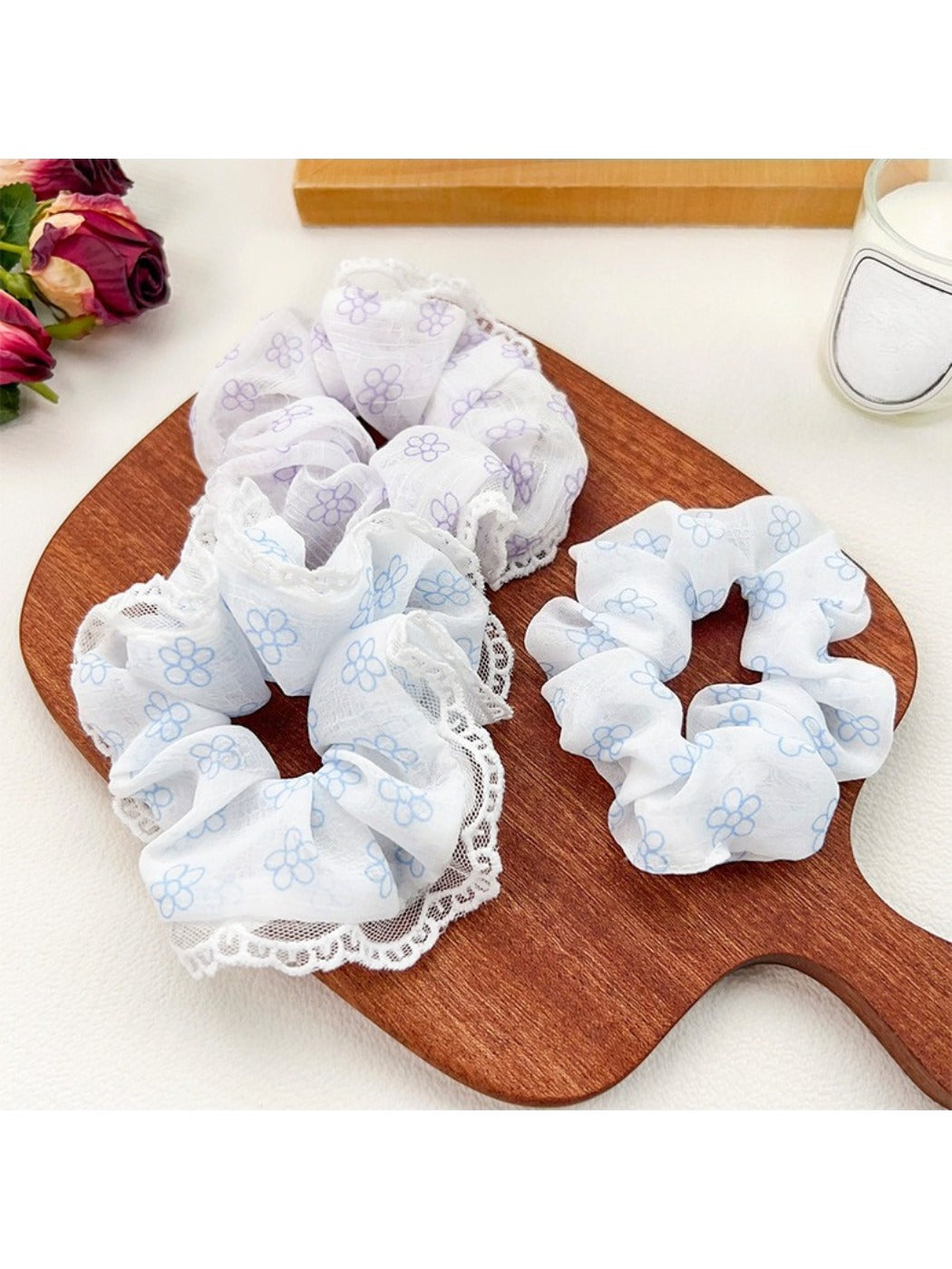 Gifty - Ink Wash Print Ruched Scrunchie
