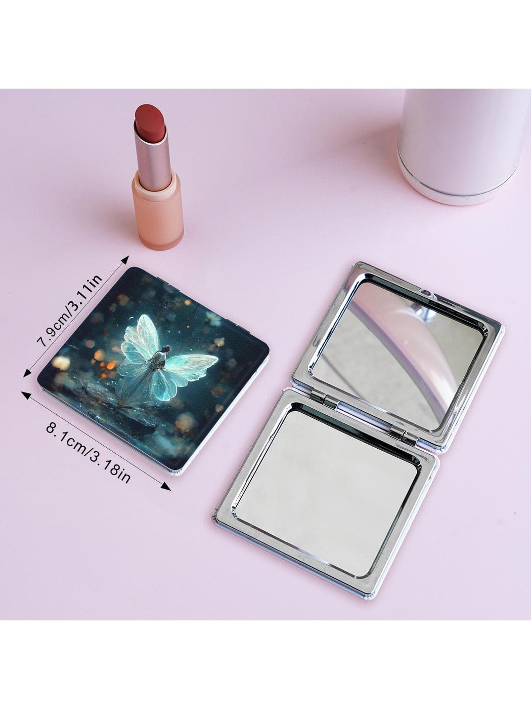 Mirroray - Portable Square Printed Pocket Makeup Mirror