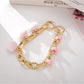 Keypus - Plush Pom Chain Detail Beaded Phone Charm
