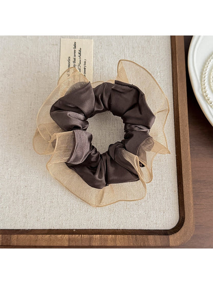 Gifty - Polyester Mesh Ruffle Edge Gathered Scrunchie