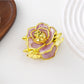 Beau - Sweet Floral Rose Gold Trim Hair Claw Clip