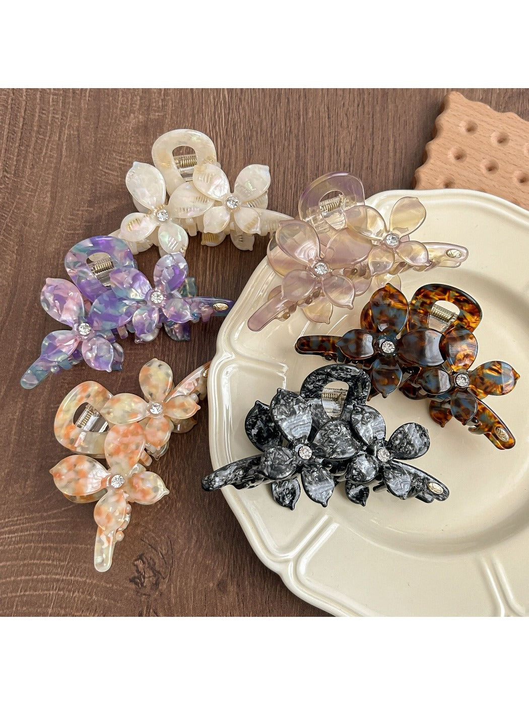 Beau - Elegant Double Bloom Claw Clip