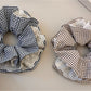 Gifty - Lace Checkered Ruffled Scrunchie Hair Tie