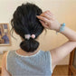 Gifty - Heart Bow Beaded Elastic Hair Tie