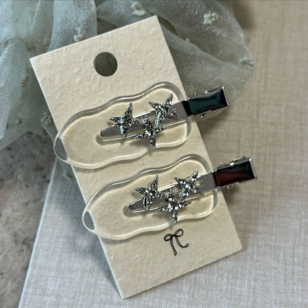 Beau - Clear Flower Detail Decorative Bangs Hair Clip