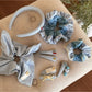 Gifty - Blue Plaid Hair Scrunchie Hair Clip and Headband