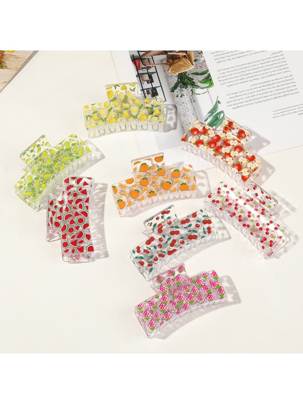 Beau - Minimalist Fruit Pattern Hair Claw Clip