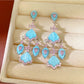 Earedge - Retro Layered Fan Motif Drop Earrings