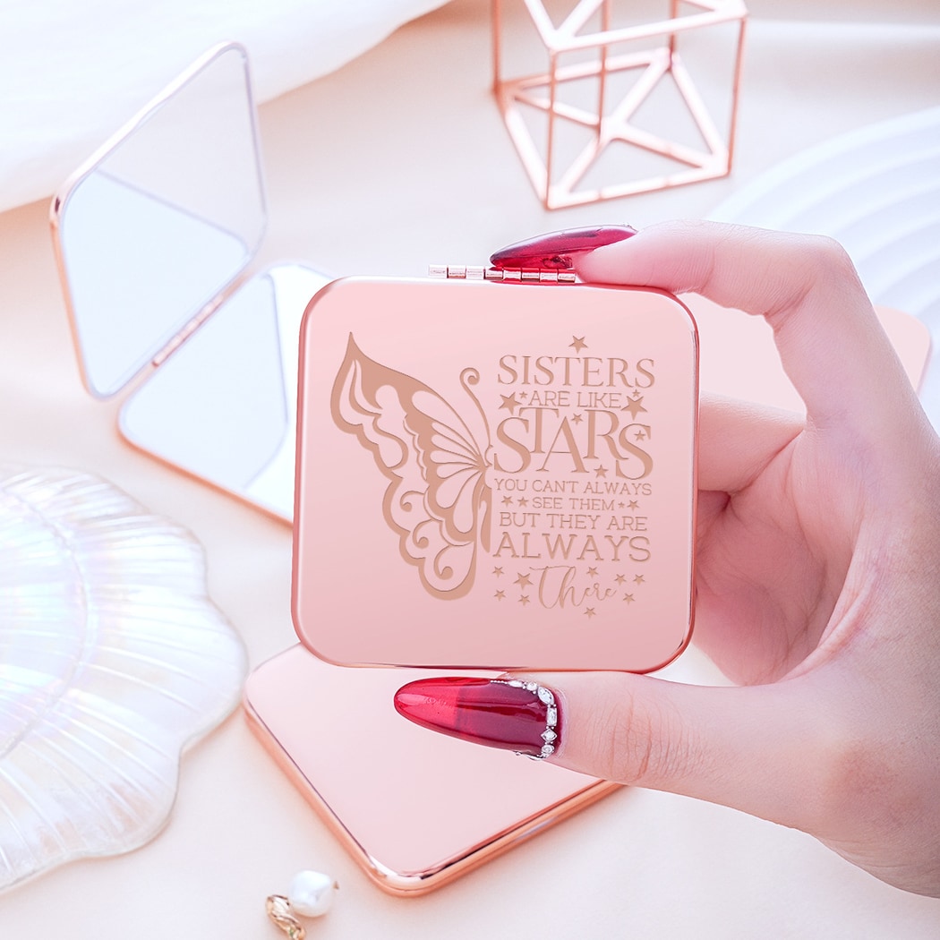 Mirroray - Square Folding Alloy Frame Makeup Mirror