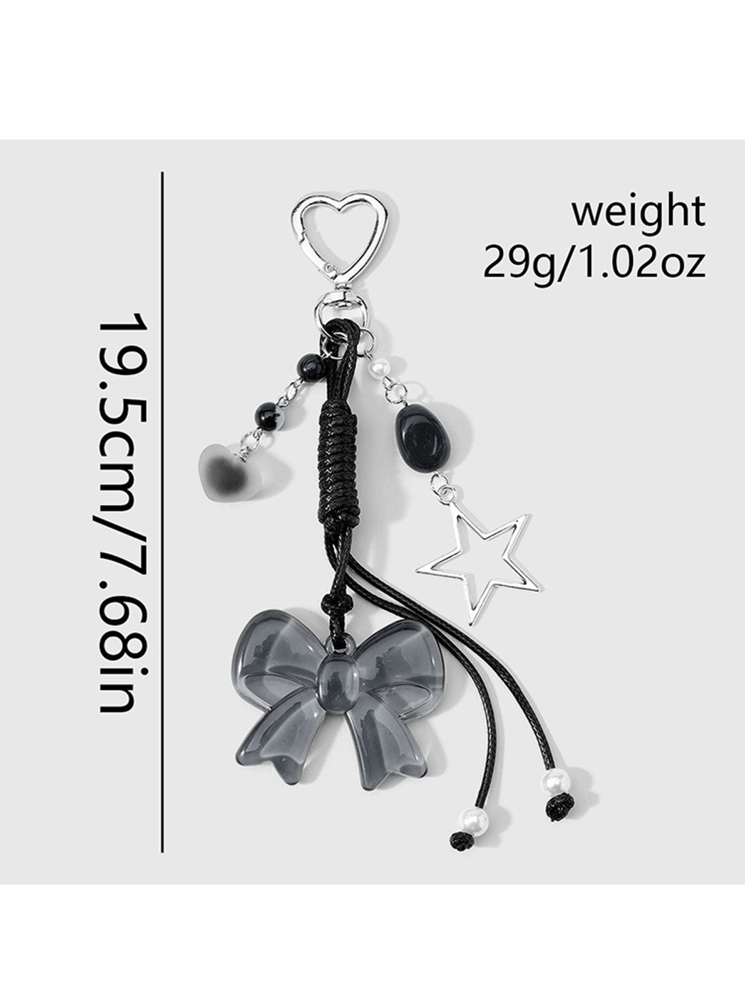 Keypus - Y2K Acrylic Bow Heart Star Dangle Keychain