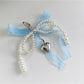 Keypus - Beaded Lace Bow Heart Pendant Keychain