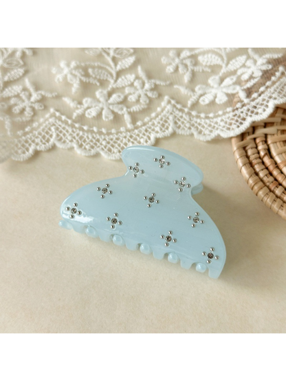 Beau - Floral Rhinestone Detail Plastic Claw Clip