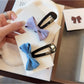 Beau - Simple Bow Side Section Snap Barrette Hair Clip