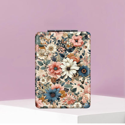 Mirroray - Floral Pattern Folding Handheld Makeup Mirror
