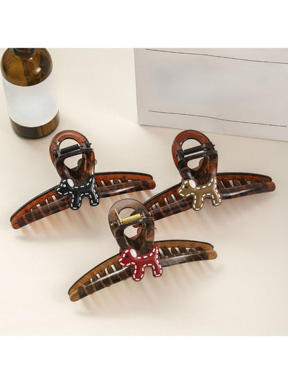 Beau - A Retro Puppy Print Claw Clip