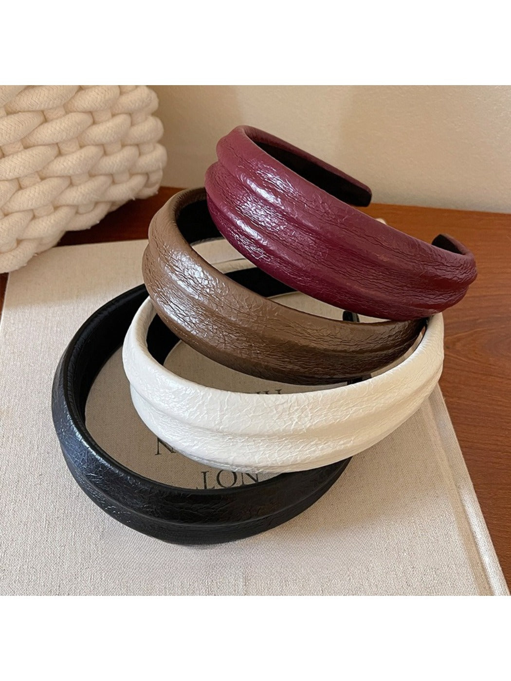 Close-up of Gifty wide edge headband showing smooth texture and stitching details