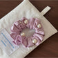 Gifty - Beaded Ruffle Elastic Ponytail Scrunchie