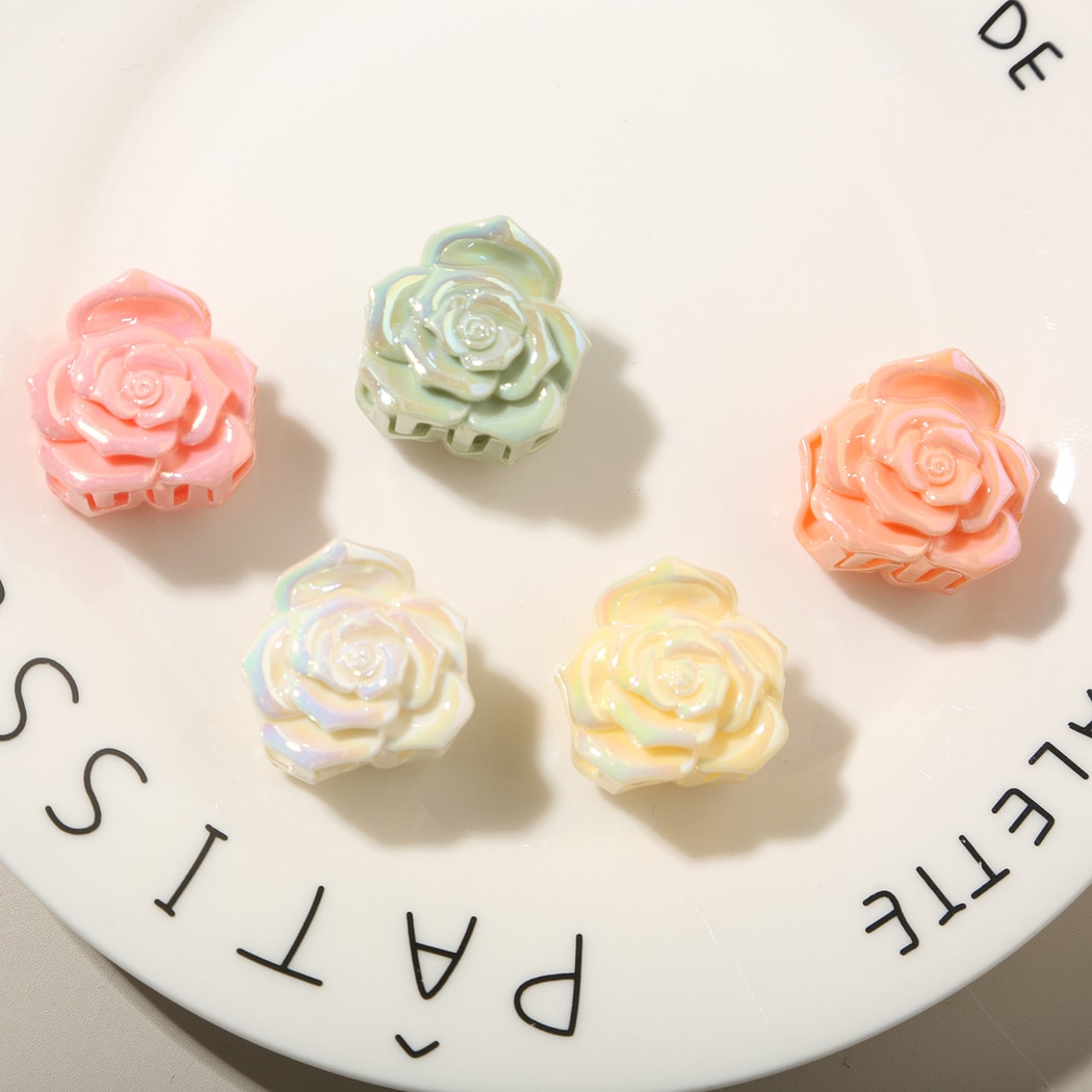 Beau - Glossy Rose Flower PS Hair Claw Clip