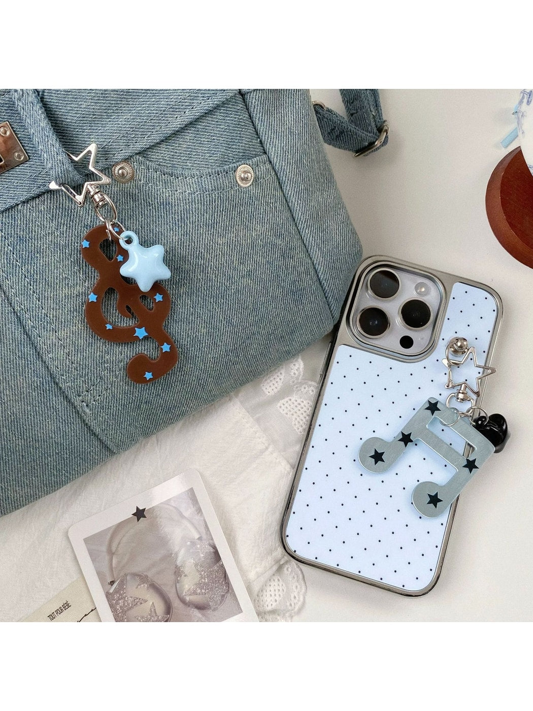 Keypus - Acrylic Star Music Note Bag Charm Keychain